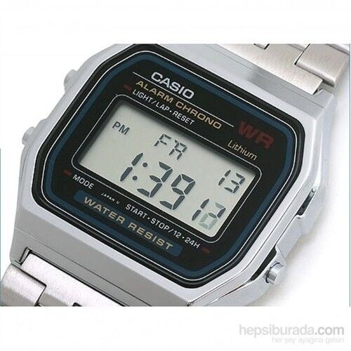 Casio A159W-N1DF Quartz Dijital Çelik Gri 33 mm Erkek Kol Saati