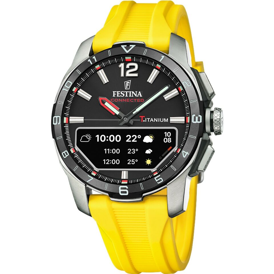 Festina F23000/A Quartz Analog/Dijital Silikon Sarı Safir Cam 44 mm Erkek Kol Saati