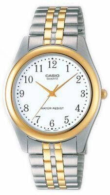 Casio LTP-1129G-7BRDF Quartz Çelik Altın/Gri Beyaz Kadran 26 mm Kadın Kol Saati