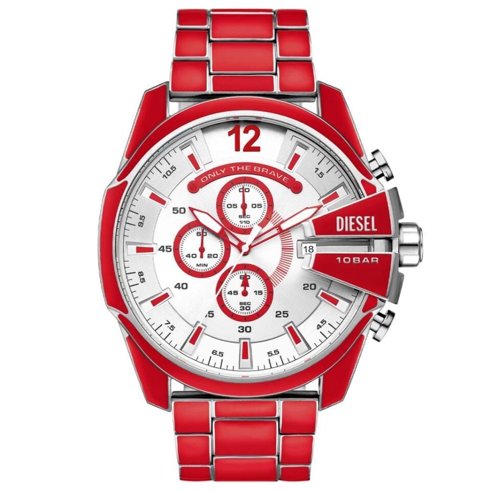 Diesel DZ4638 Quartz Çelik Gri/Kırmızı 10 ATM 51 mm Erkek Kol Saati