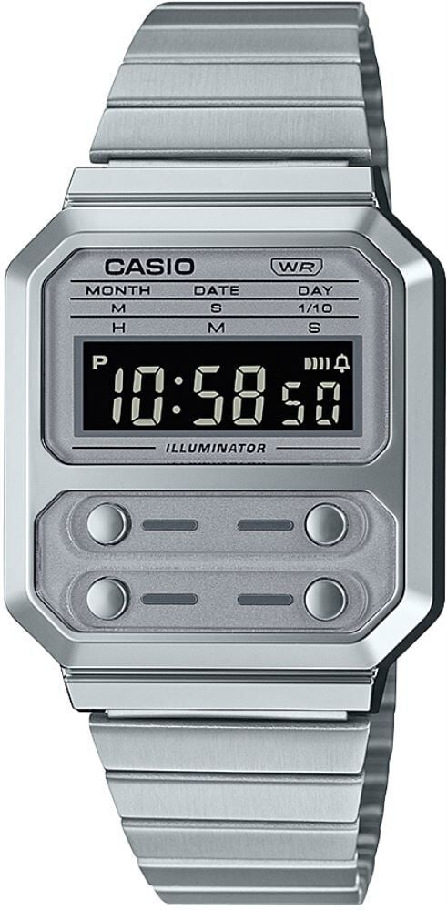 Casio A100WE-7BDF Retro Quartz Çelik Gri 33 mm Erkek Kol Saati