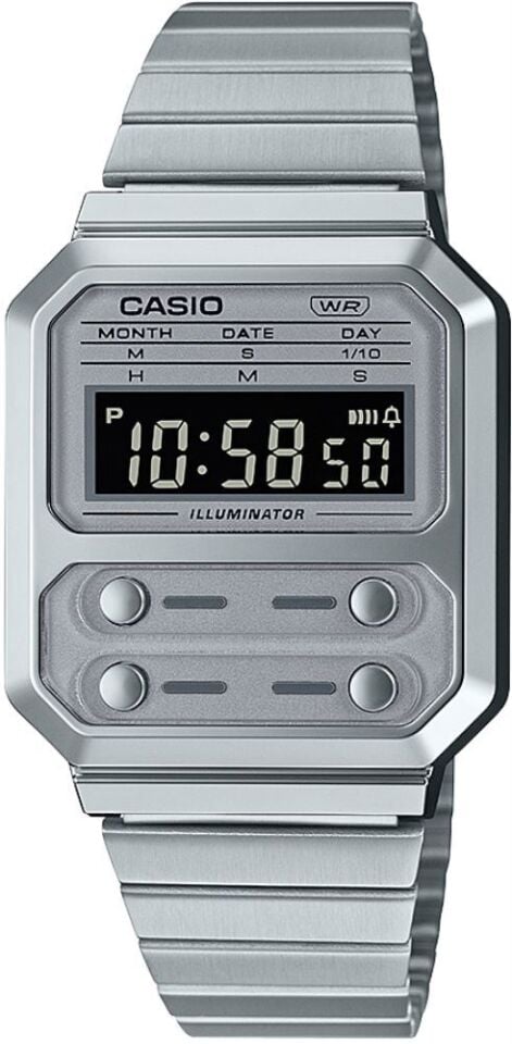 Casio A100WE-7BDF Retro Quartz Çelik Gri 33 mm Erkek Kol Saati