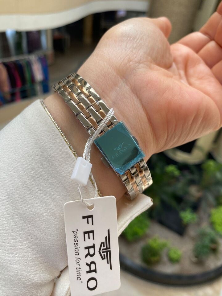 Ferro FL21331A-E Çelik Rose Gold/Metalik Gri 34 mm Kadın Kol Saati