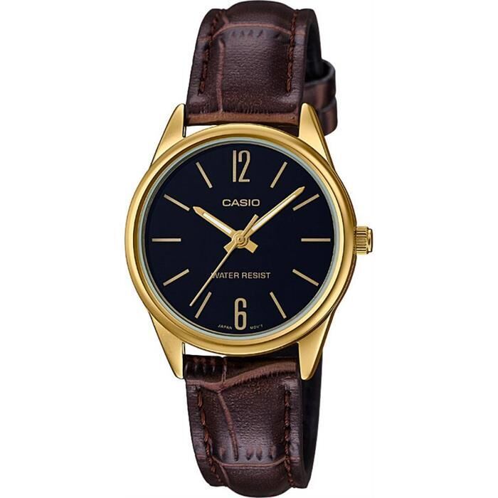 Casio LTP-V005GL-1BUDF Quartz Deri Kahve Siyah Kadran 28 mm Kadın Kol Saati