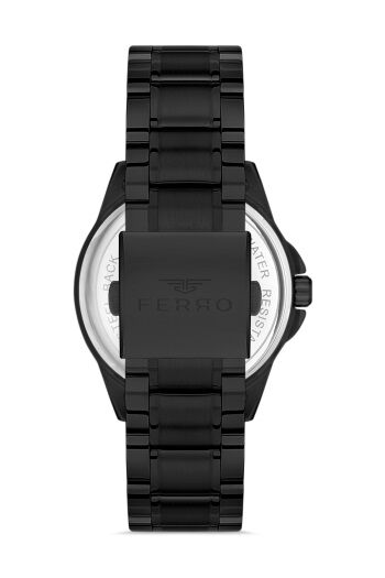 Ferro F11313A-G Çelik Siyah 43 mm Erkek Kol Saati