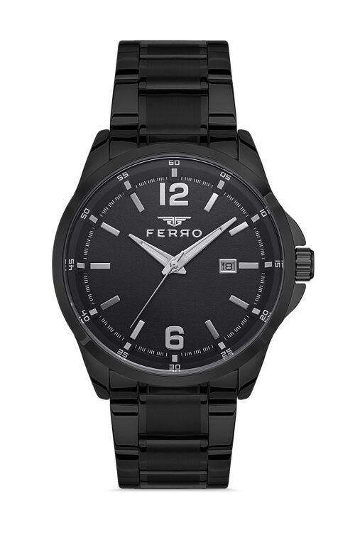 Ferro Siyah Çelik Kordon Erkek Kol Saati F11313A-G