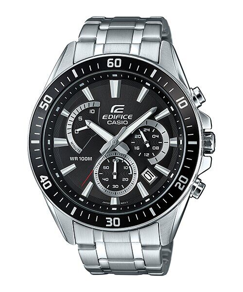 Casio EFR-552D-1AVUDF Edifice Quartz Çelik Gri Siyah Kadran 10 ATM 47 mm Erkek Kol Saati