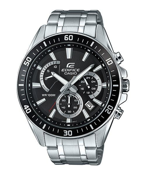 Casio EFR-552D-1AVUDF Edifice Quartz Çelik Gri Siyah Kadran 10 ATM 47 mm Erkek Kol Saati