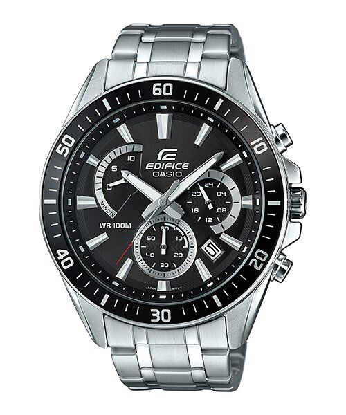 Casio EFR-552D-1AVUDF Edifice Quartz Çelik Gri Siyah Kadran 10 ATM 47 mm Erkek Kol Saati