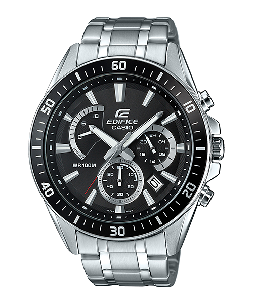 Casio EFR-552D-1AVUDF Edifice Quartz Çelik Gri Siyah Kadran 10 ATM 47 mm Erkek Kol Saati