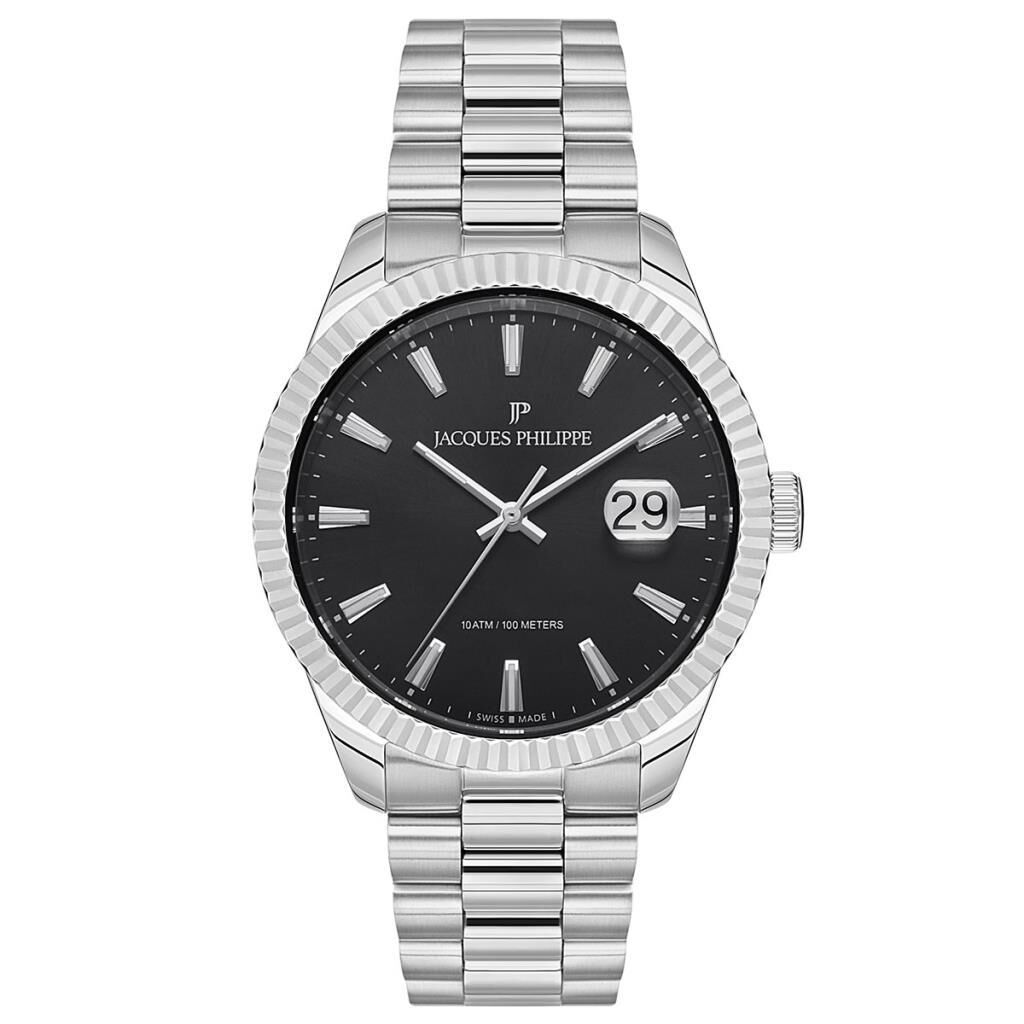 Jacques Philippe JPQGS231316 Quartz Swiss Made Çelik Gri Safir Cam 10 ATM 41 mm Erkek Kol Saati
