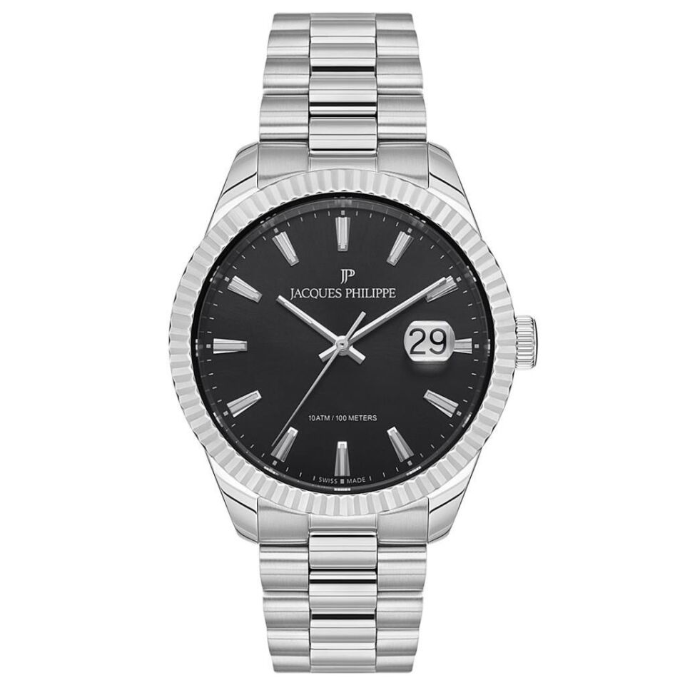 Jacques Philippe JPQGS231316 Quartz Swiss Made Çelik Gri Safir Cam 10 ATM 41 mm Erkek Kol Saati
