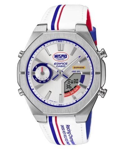 Casio ECB-S10NIS-7ADR Edifice Quartz Deri Beyaz Safir Cam 10 ATM 43 mm Erkek Kol Saati