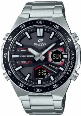 Casio EFV-C110D-1A4VDF Edifice Quartz Çelik Gri Siyah Kadran 47 mm Erkek Kol Saati