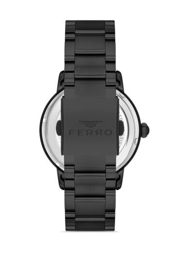 Ferro Siyah Çelik Kordon Erkek Kol Saati F31399A-G 3ATM Su Geçirmez 2 Yıl Garantili HediyePaketli