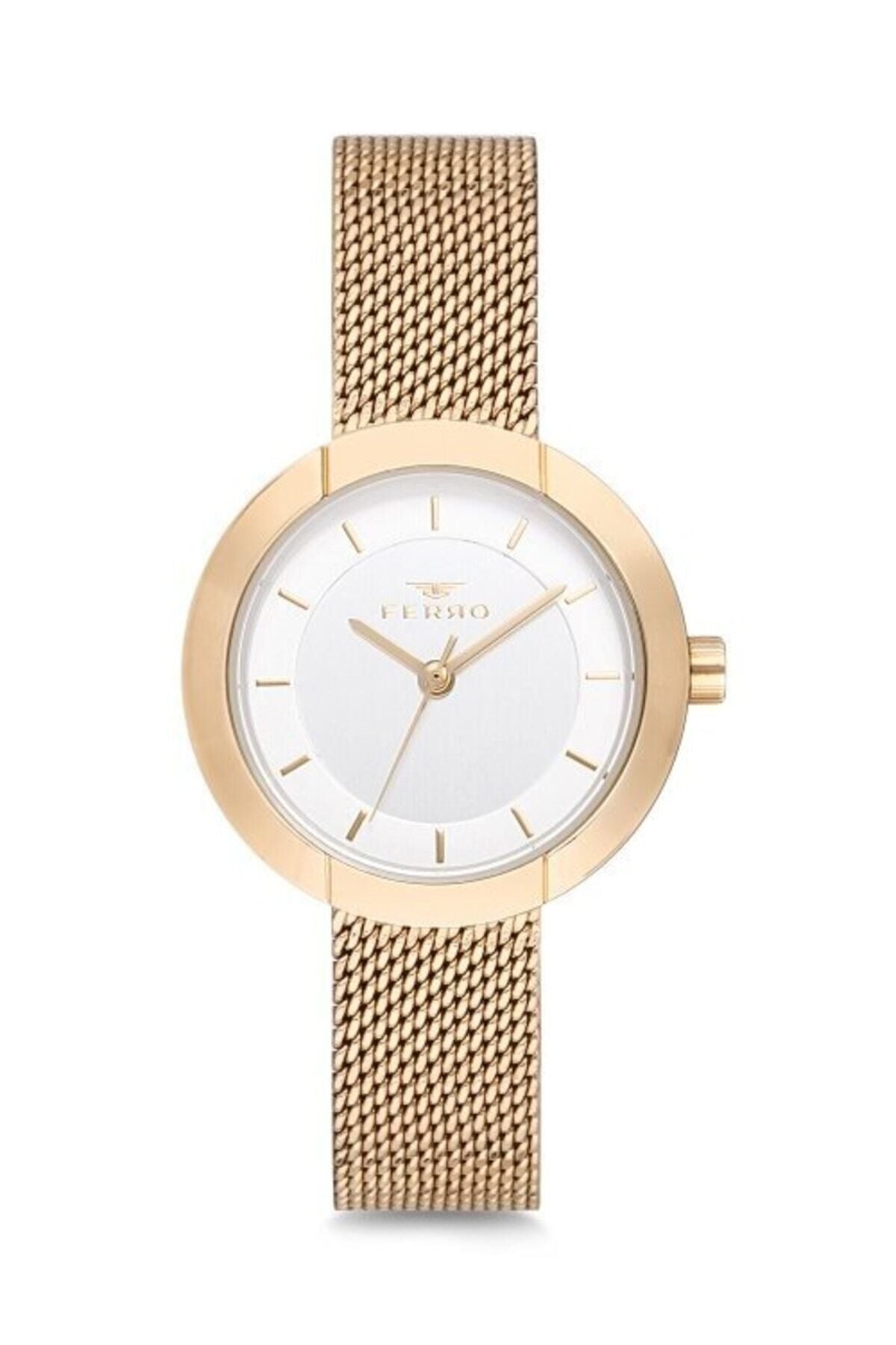 Ferro F1821C-911-B Quartz Hasır Kordon Altın Rengi 29 mm Kadın Kol Saati