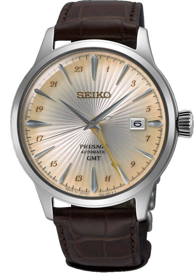 Seiko Presage SSK041J Otomatik Deri Kahverengi Krem Kadran 41 mm Erkek Kol Saati