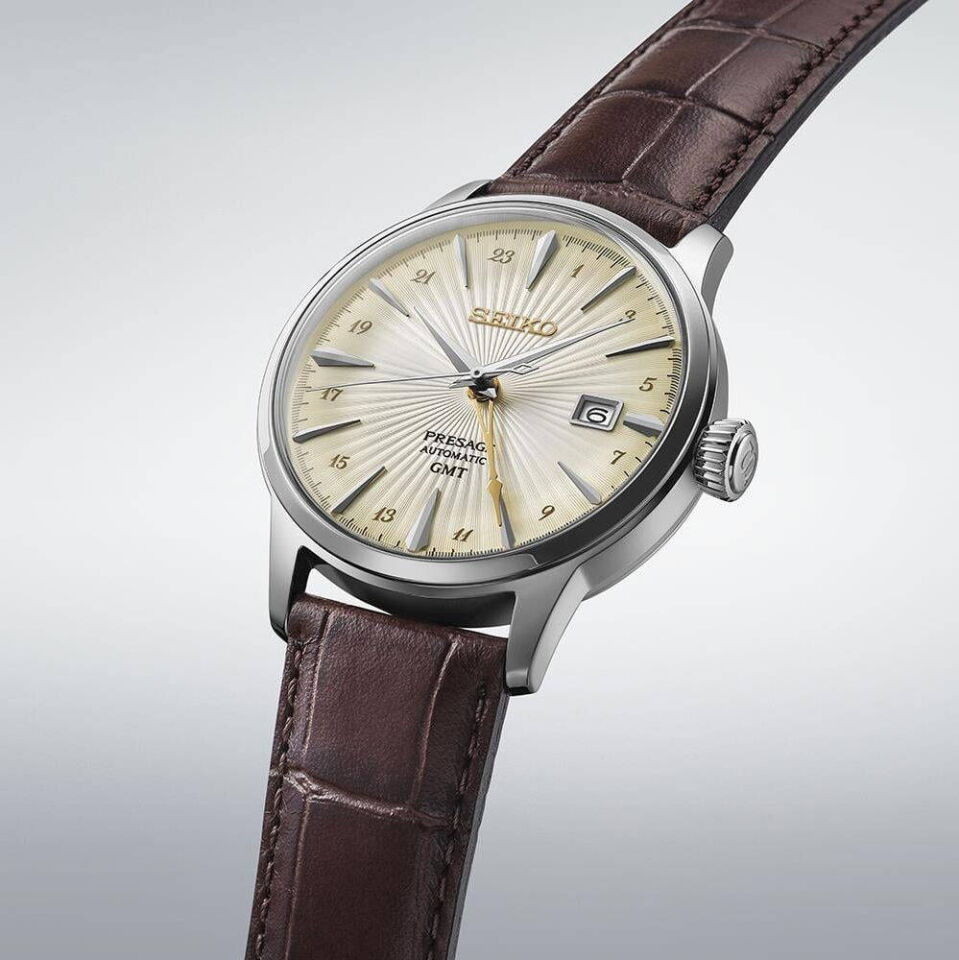 Seiko Presage SSK041J Otomatik Deri Kahverengi Krem Kadran 41 mm Erkek Kol Saati