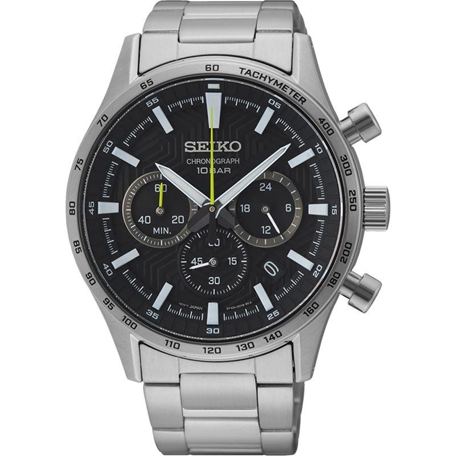 Seiko SSB413P Quartz Çelik Gri Siyah Kadran Safir Cam 43 mm Erkek Kol Saati