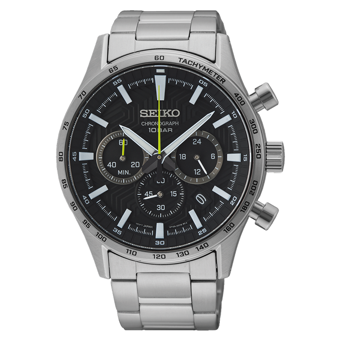 Seiko SSB413P Quartz Çelik Gri Siyah Kadran Safir Cam 43 mm Erkek Kol Saati