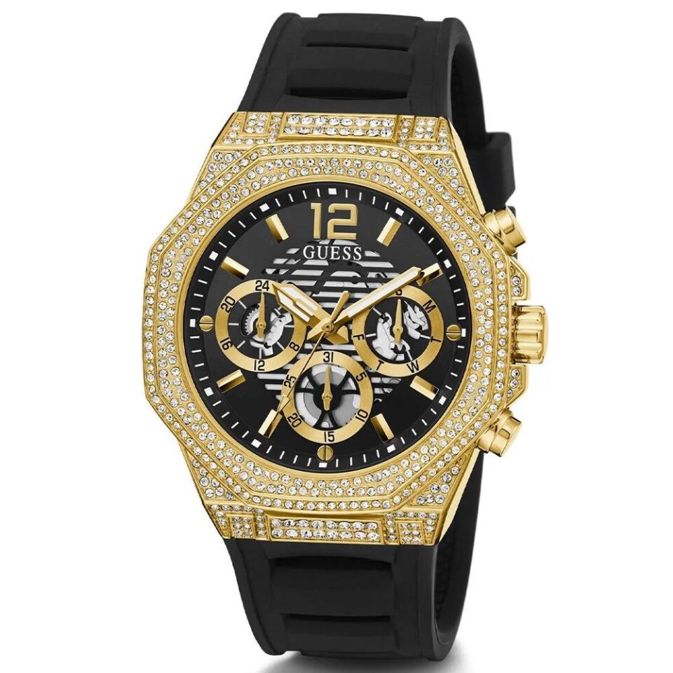 Guess GUGW0518G2 Quartz Silikon Siyah 44 mm Erkek Kol Saati