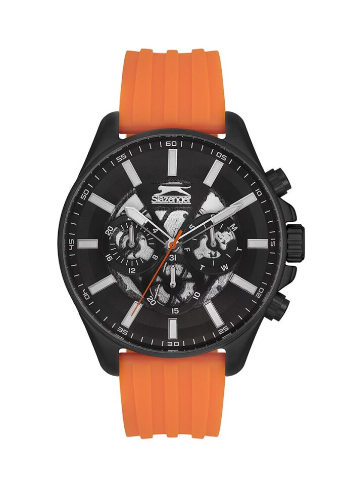 Slazenger Sl.09.2127.2.04 Quartz Silikon Turuncu Siyah Kadran 45 mm Erkek Kol Saati