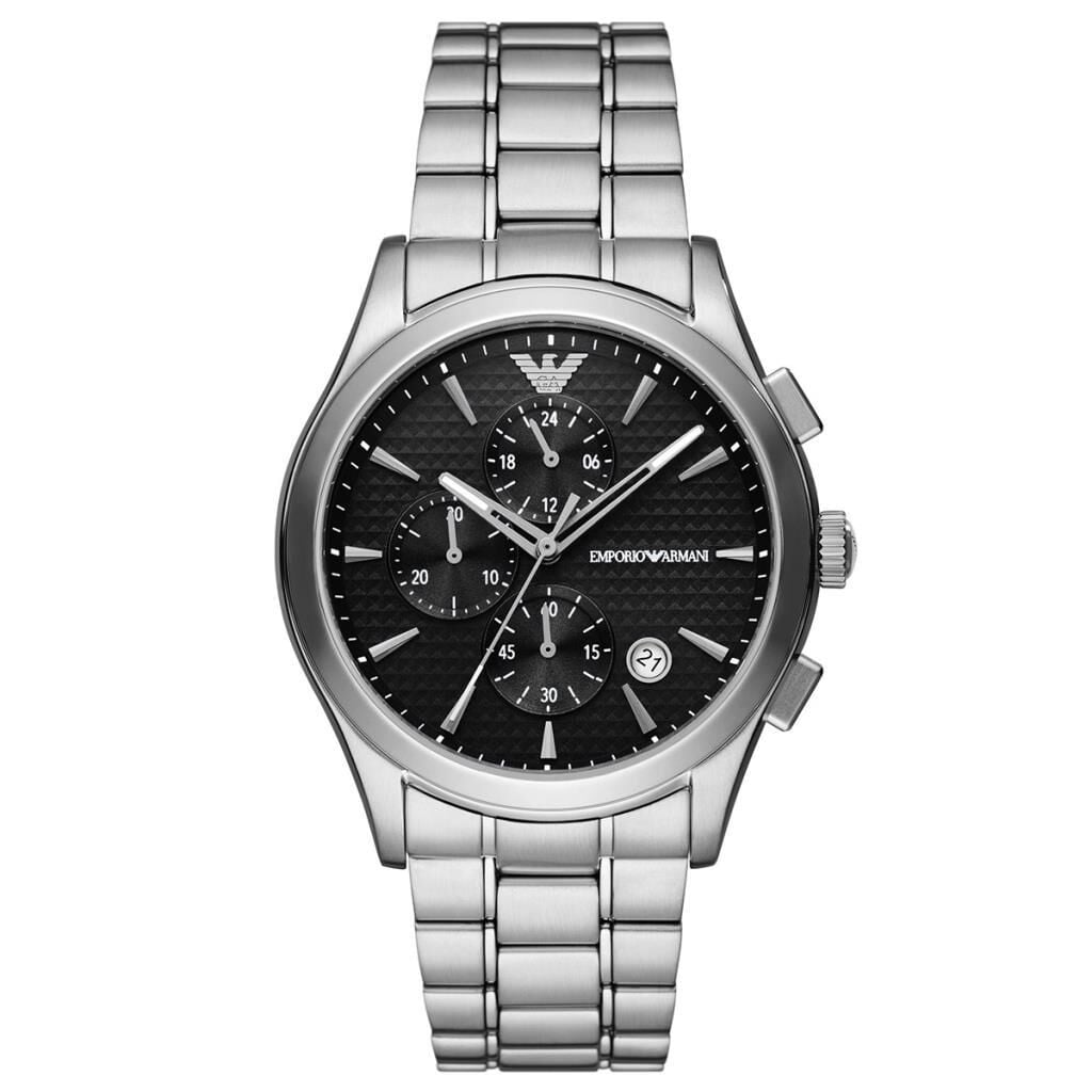 Emporio Armani AR11602 Quartz Çelik Gri Siyah Kadran 42 mm Erkek Kol Saati