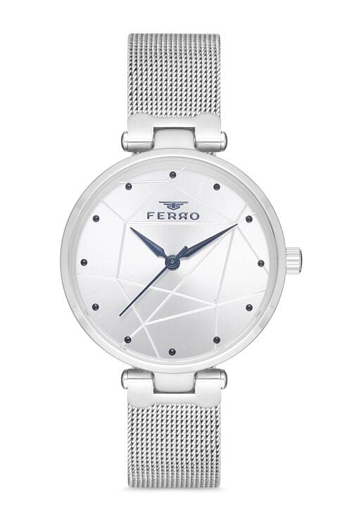 Ferro Gümüş Hasır Kordon Kadın Kol Saati F40087C-A F40087C-A