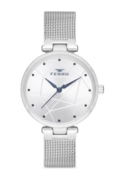 Ferro Gümüş Hasır Kordon Kadın Kol Saati F40087C-A F40087C-A