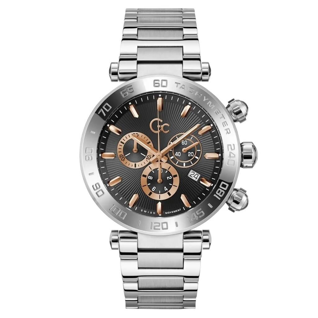 Guess Collection GCZ50001G7MF Quartz Çelik Gri Siyah Kadran 44 mm Erkek Kol Saati