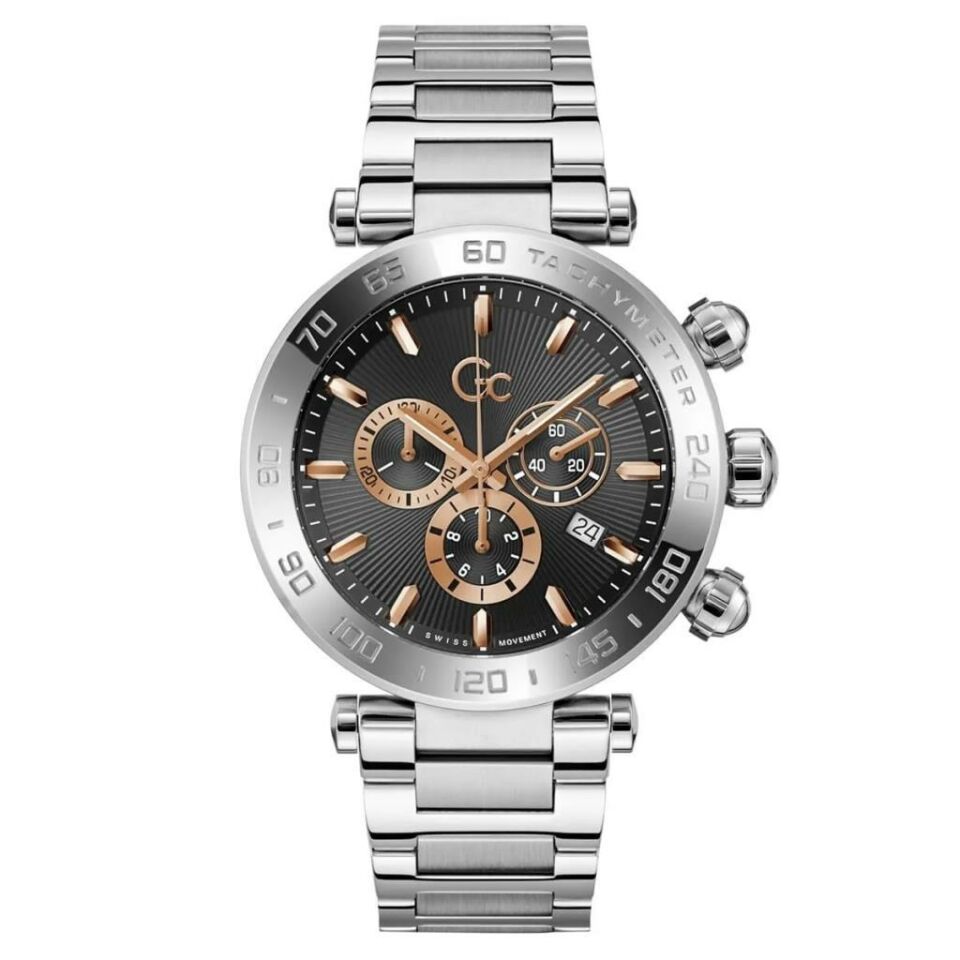 Guess Collection GCZ50001G7MF Quartz Çelik Gri Siyah Kadran 44 mm Erkek Kol Saati