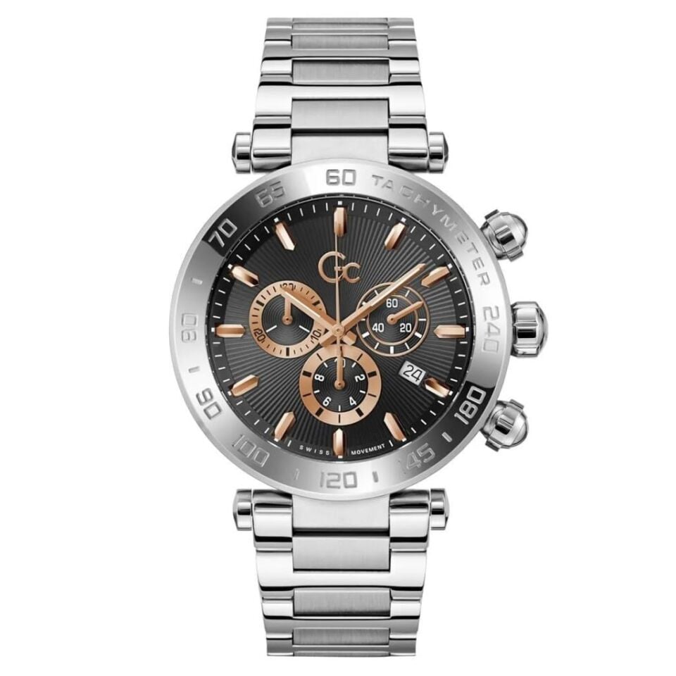 Guess Collection GCZ50001G7MF Quartz Çelik Gri Siyah Kadran 44 mm Erkek Kol Saati