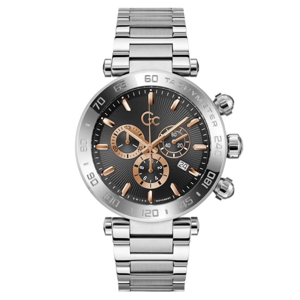 Guess Collection GCZ50001G7MF Quartz Çelik Gri Siyah Kadran 44 mm Erkek Kol Saati