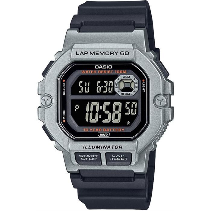 Casio WS-1400H-1BVDF Silikon Siyah 47 mm Erkek Kol Saati