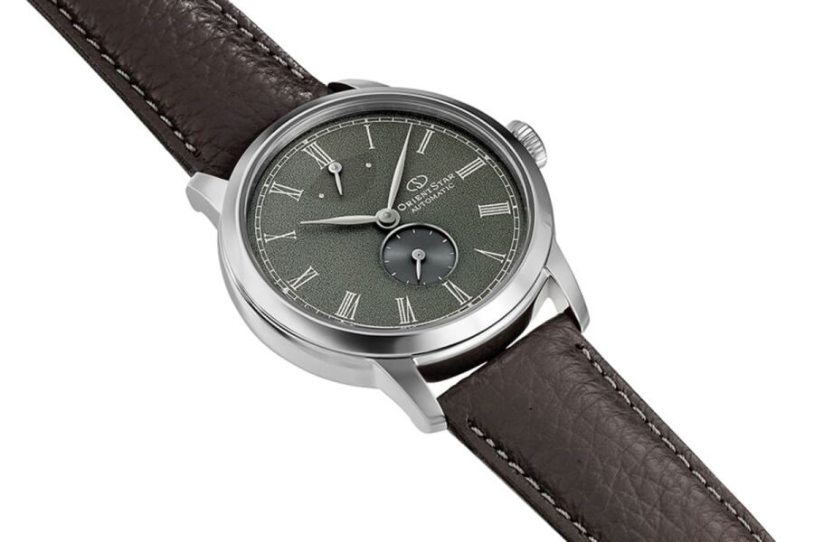 Orient Star RE-BS0001E00B Kurmalı Otomatik Deri Kahverengi Yeşil Kadran Safir Cam 39 mm Erkek Kol Saati