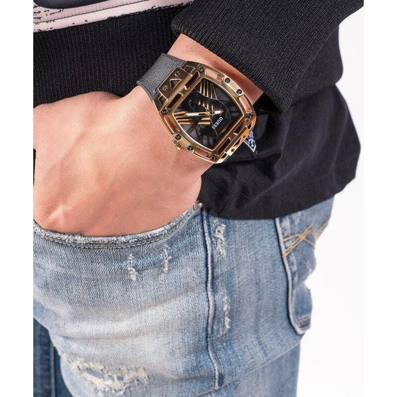 Guess GUGW0500G1 Quartz Deri Siyah Dikdörtgen Kasa 44 mm Erkek Kol Saati