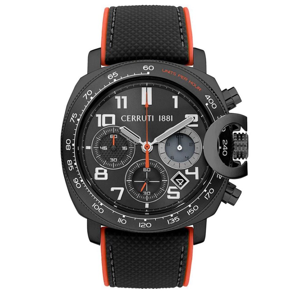 Cerruti 1881 CIWGO2206805 45 mm Siyah, Turuncu Erkek Kol Saati