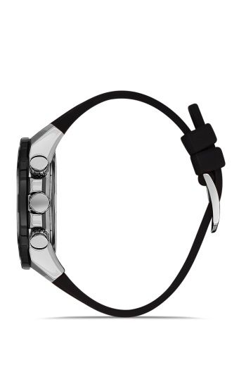 Ferro Quartz Silikon Siyah Kronolu 47 mm Erkek Kol Saati