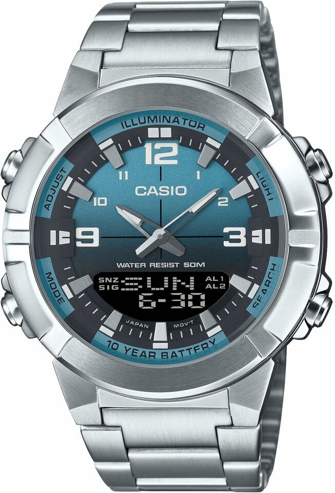 Casio AMW-870DA-2A2VDF Quartz Analog/Dijital Çelik Gri 44 mm Erkek Kol Saati