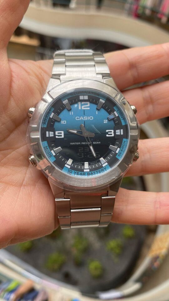 Casio AMW-870DA-2A2VDF Quartz Analog/Dijital Çelik Gri 44 mm Erkek Kol Saati