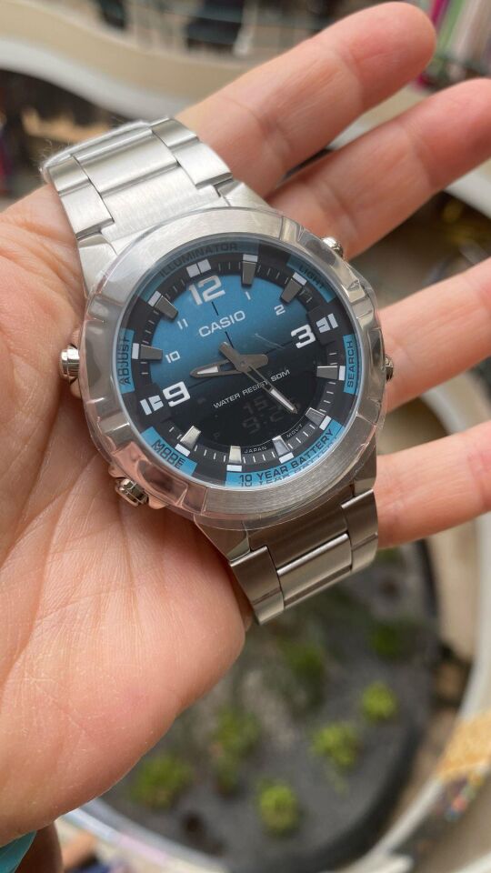Casio AMW-870DA-2A2VDF Quartz Analog/Dijital Çelik Gri 44 mm Erkek Kol Saati