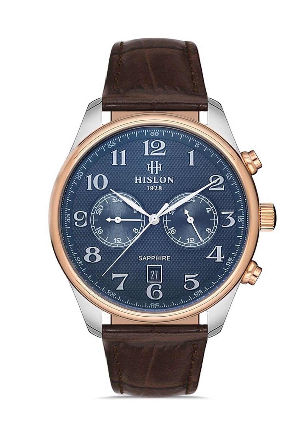 Hislon DT113T-11KR 44 mm Deri Kordonlu Erkek Kol Saati