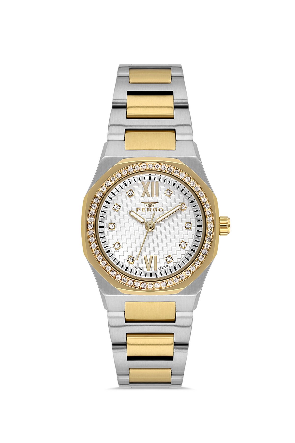 Ferro FL21616AWT-D Quartz Çelik Altın/Gri 27 mm Kadın Kol Saati