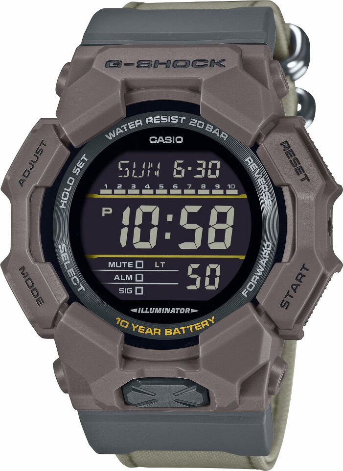 Casio Carbon GD-010CE-5DR Quartz Dijital Silikon Kahve 20 ATM 52 mm Erkek Kol Saati