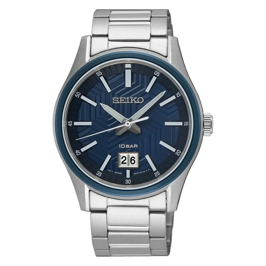 Seiko SUR559P Quartz Çelik Gri Lacivert Kadran 10 ATM Hardlex Kristal Cam 40 mm Erkek Kol Saati