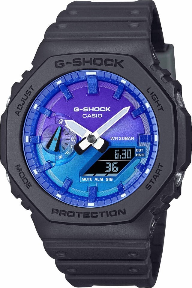 Casio GA-2100FL-1ADR Quartz Dijital Silikon Siyah 20 ATM 46 mm Erkek Kol Saati