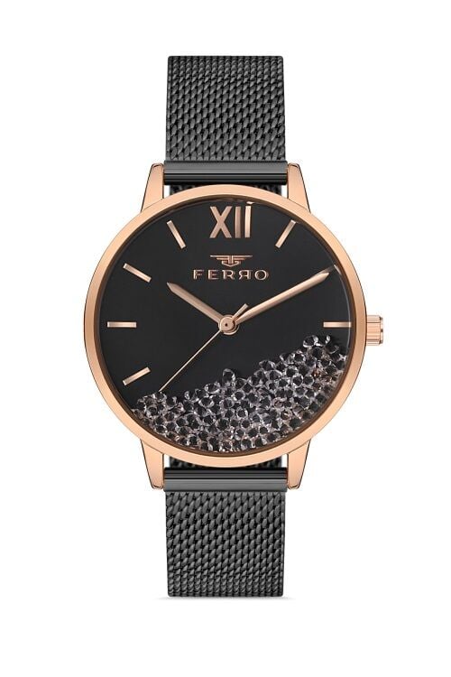 Ferro 32 mm Siyah Hasır Kordon Kadın Kol Saati F21934C-Q F21934C-Q