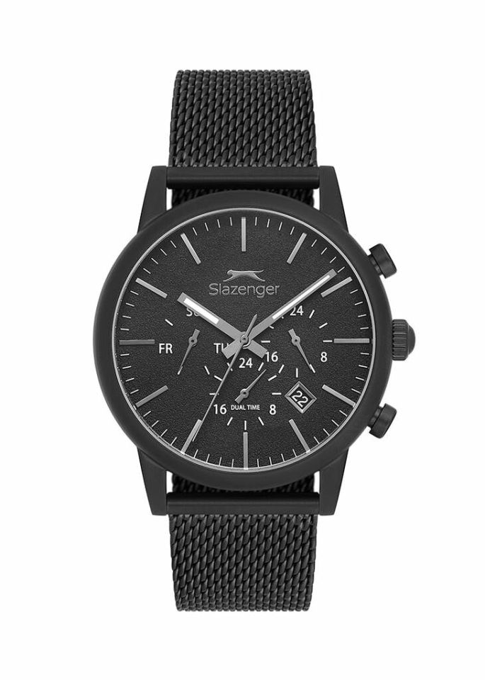 Slazenger SL.09.2460.2.05 Quartz Hasır Siyah 43 mm Erkek Kol Saati