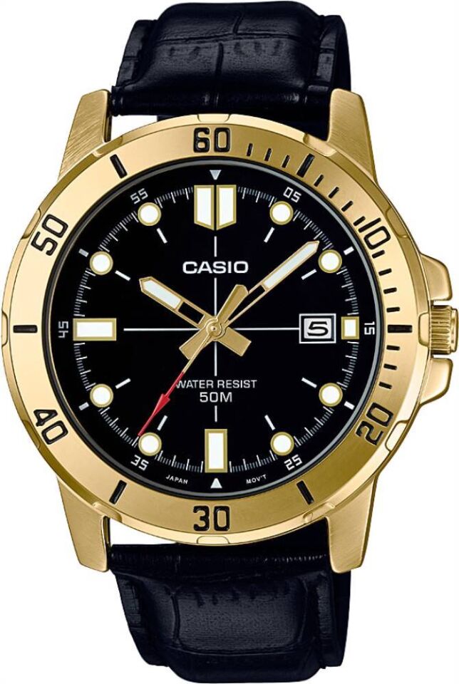 Casio MTP-VD01GL-1EVUDF Quartz Deri Siyah 45 mm Erkek Kol Saati