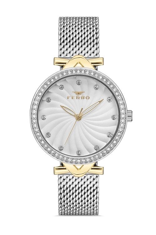 Ferro Gumus Hasır Kordon Kadın Kol Saati F2665C-D